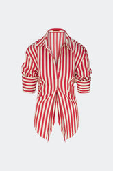 Loch Poplin Button Up | Simon Miller Venetian Red Stripe