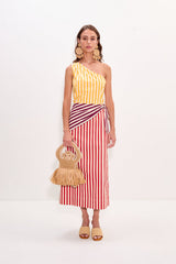 Belem Poplin Midi Dress | Simon Miller Red Stripe Combo