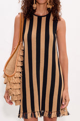 Moji Stripe Tassel Mini Dress | Simon Miller Black/Natural Combo