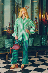 Pia Poplin Pant | Simon Miller Navy/Grass Green