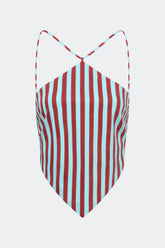 Kit Poplin Tie Top | Simon Miller Salted Blue/Crimson