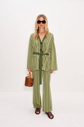 Max Belted Knit Cardigan | Simon Miller Landscape Multi Stripe
