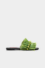 Island Fringe Salerno Sandal | Simon Miller Moss Green/Black