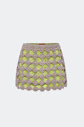Zera Crochet Mini Skirt | Simon Miller Moss/Satellite Silver