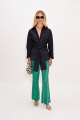 Pia Poplin Pant | Simon Miller Navy/Grass Green