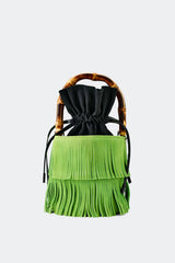 Tiki Fringe Suede Bag | Simon Miller Moss Green
