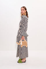 Inna Poplin Maxi Dress | Simon Miller Black/White Stripe