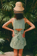 Loch Sleeveless Mini Dress | Simon Miller GUMMY GREEN/ECRU