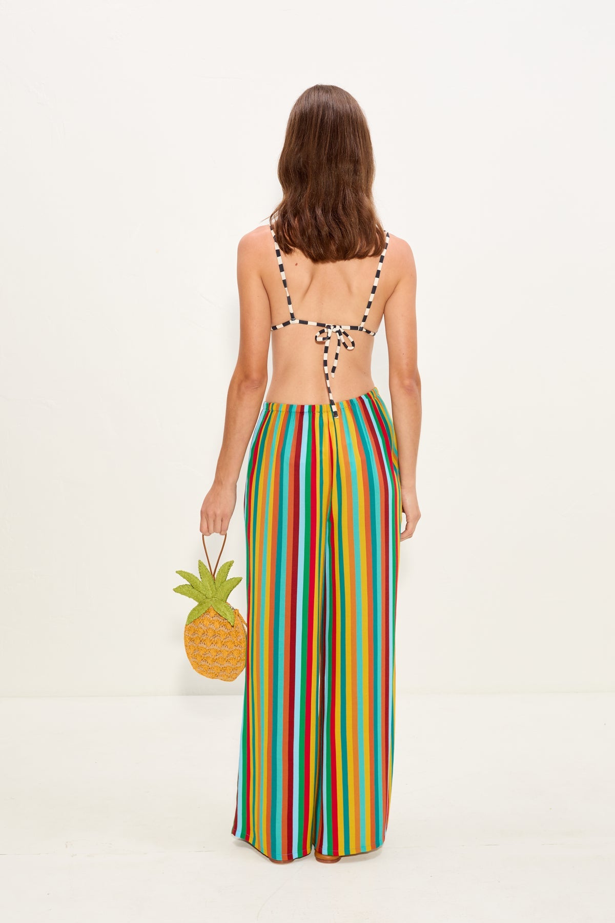 Nella Crepe Wide Leg Pant | Simon Miller Vibrant Multi Stripe