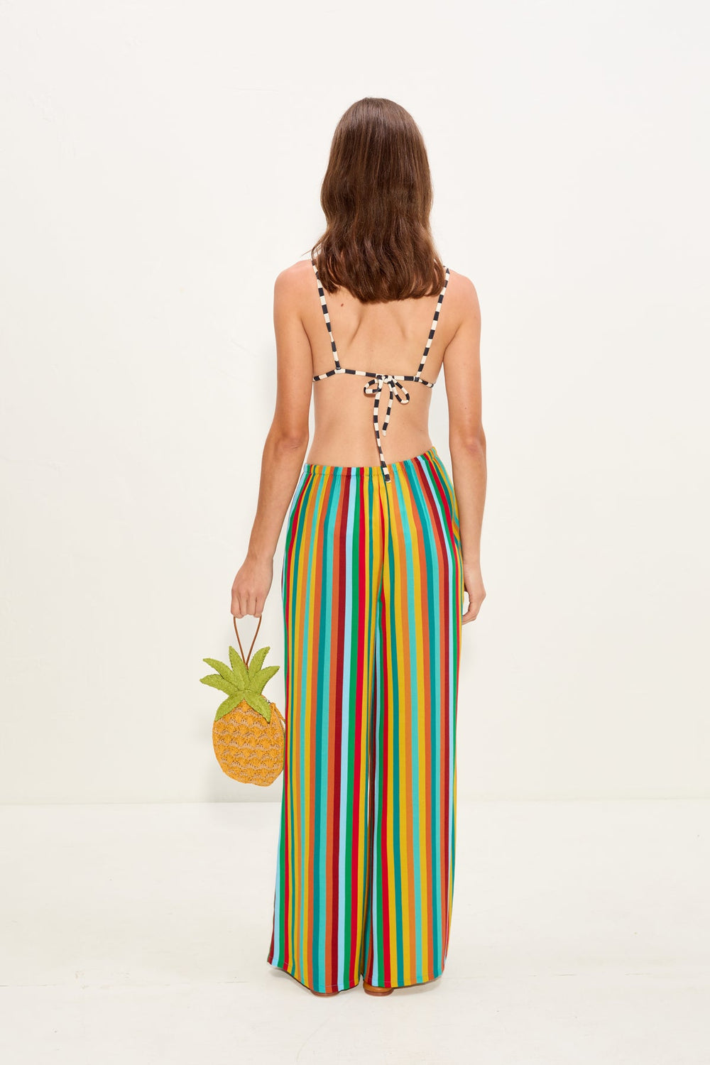 Nella Crepe Wide Leg Pant | Simon Miller Vibrant Multi Stripe