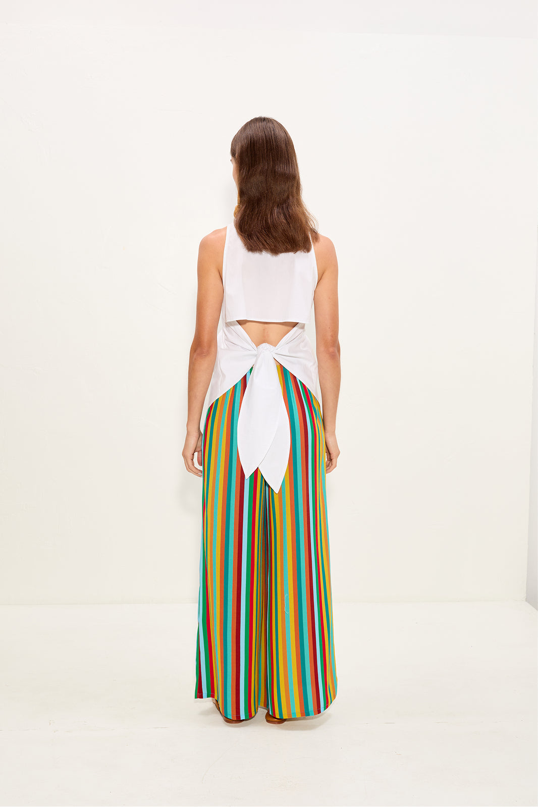 Nella Crepe Wide Leg Pant | Simon Miller Vibrant Multi Stripe