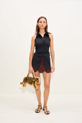 Beep Beep Mini Skirt | Simon Miller Choco Brown