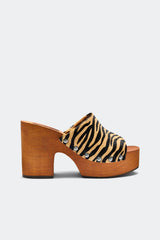 Haircalf Sol Wood Sandal | Simon Miller Brown Zebra