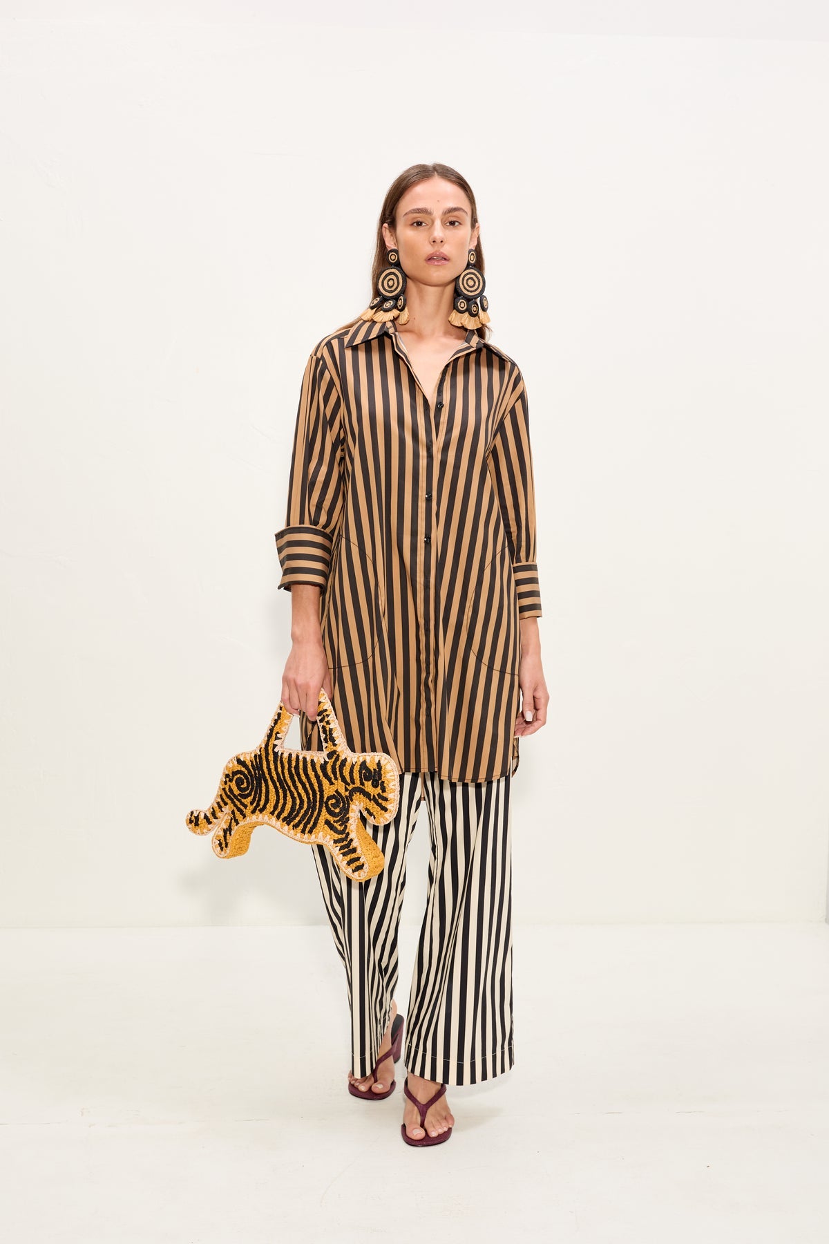 Kena Poplin Dress | Simon Miller Black/Tan Stripe