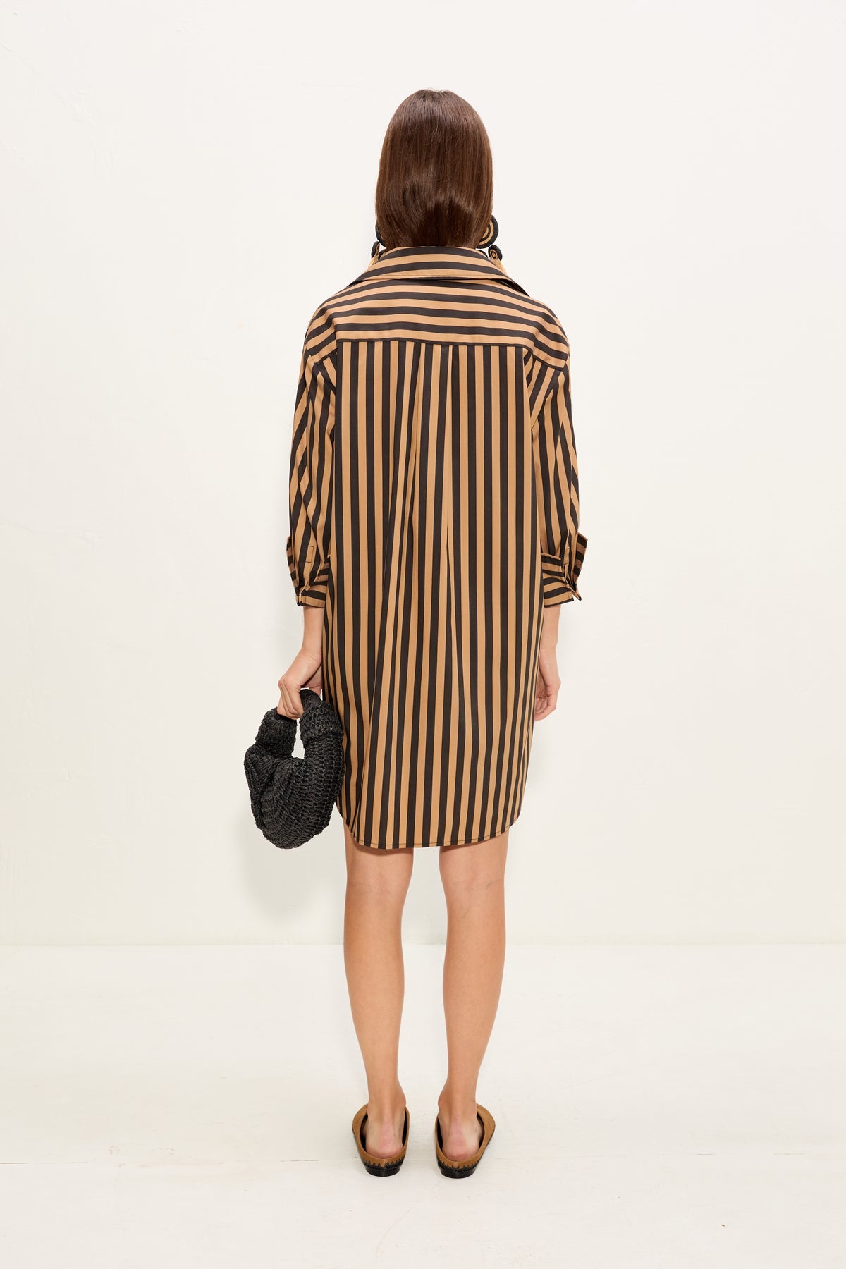 Kena Poplin Dress | Simon Miller Black/Tan Stripe