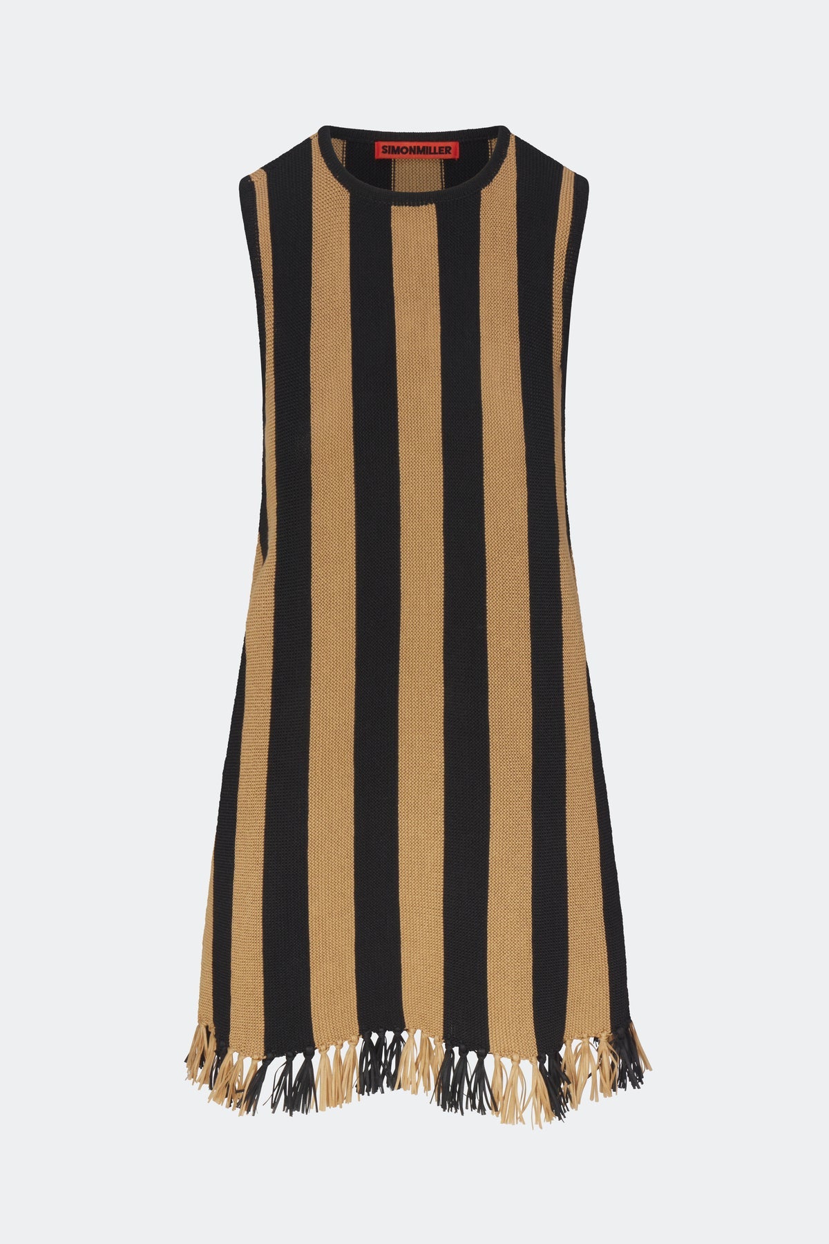 Moji Stripe Tassel Mini Dress | Simon Miller Black/Natural Combo