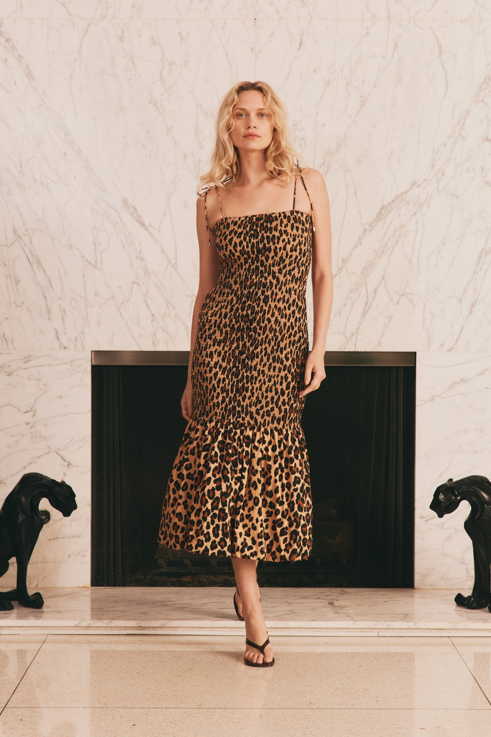 Canto Smocked Poplin Dress | Simon Miller CHEETAH