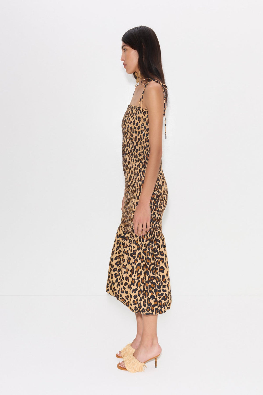 Canto Smocked Poplin Dress | Simon Miller CHEETAH