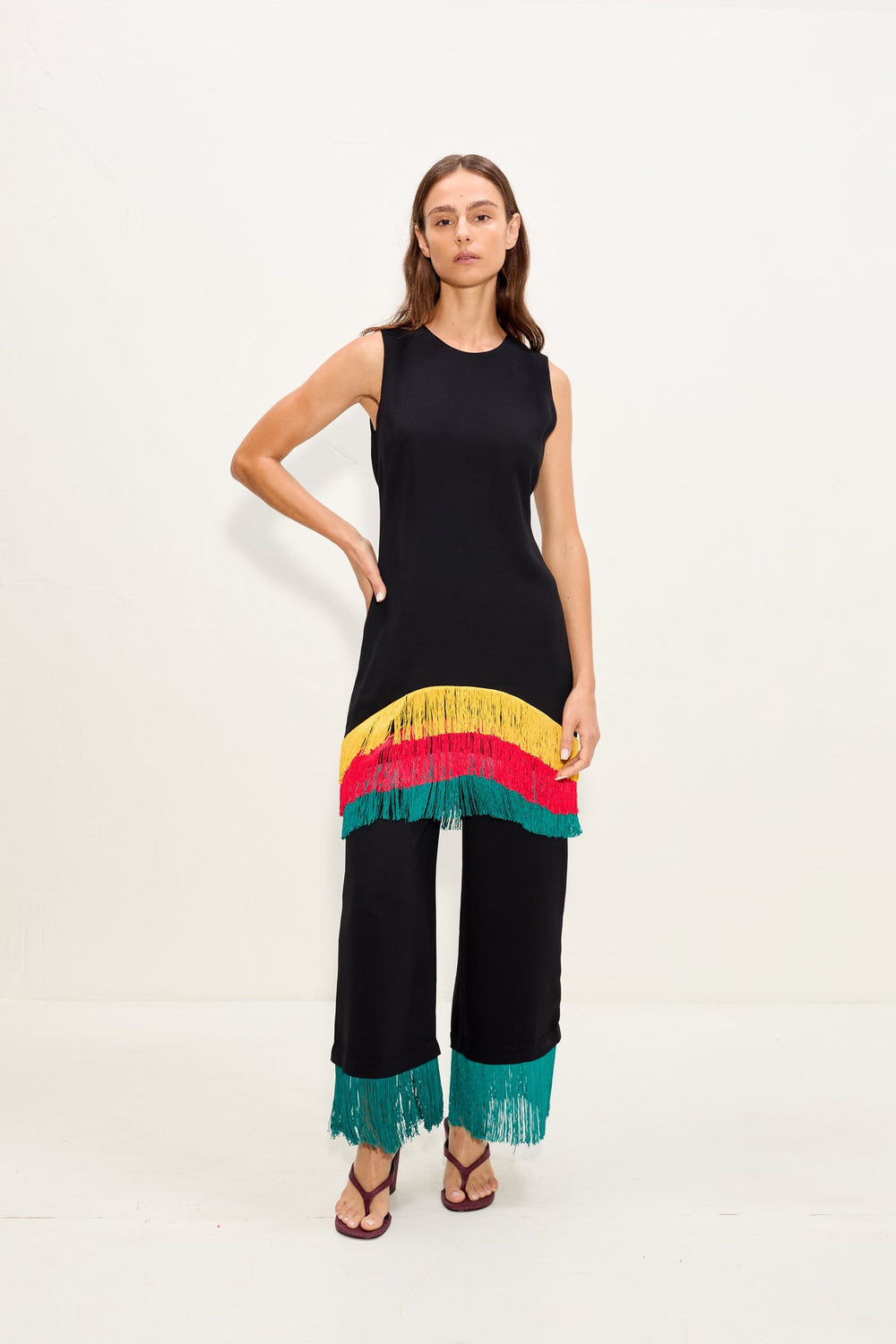 Bowie Fringe Mini Dress | Simon Miller Black Multi