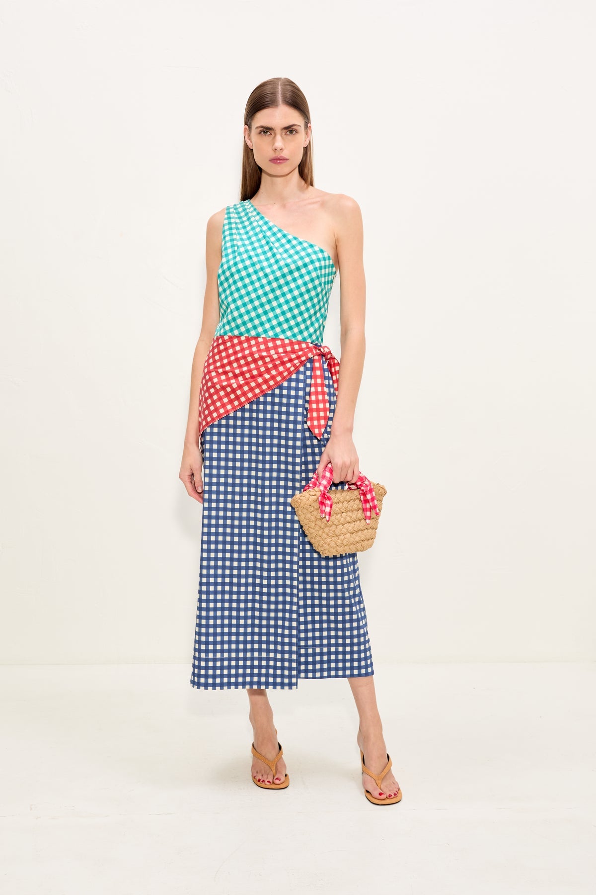 Belem Poplin Midi Dress | Simon Miller Teal Gingham Multi