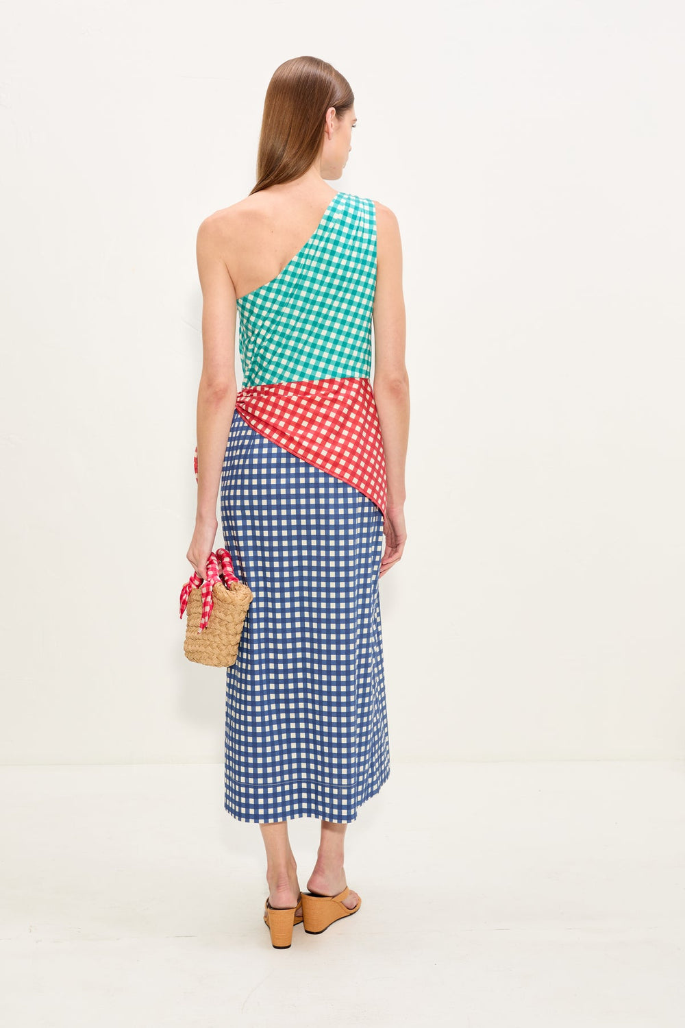 Belem Poplin Midi Dress | Simon Miller Teal Gingham Multi