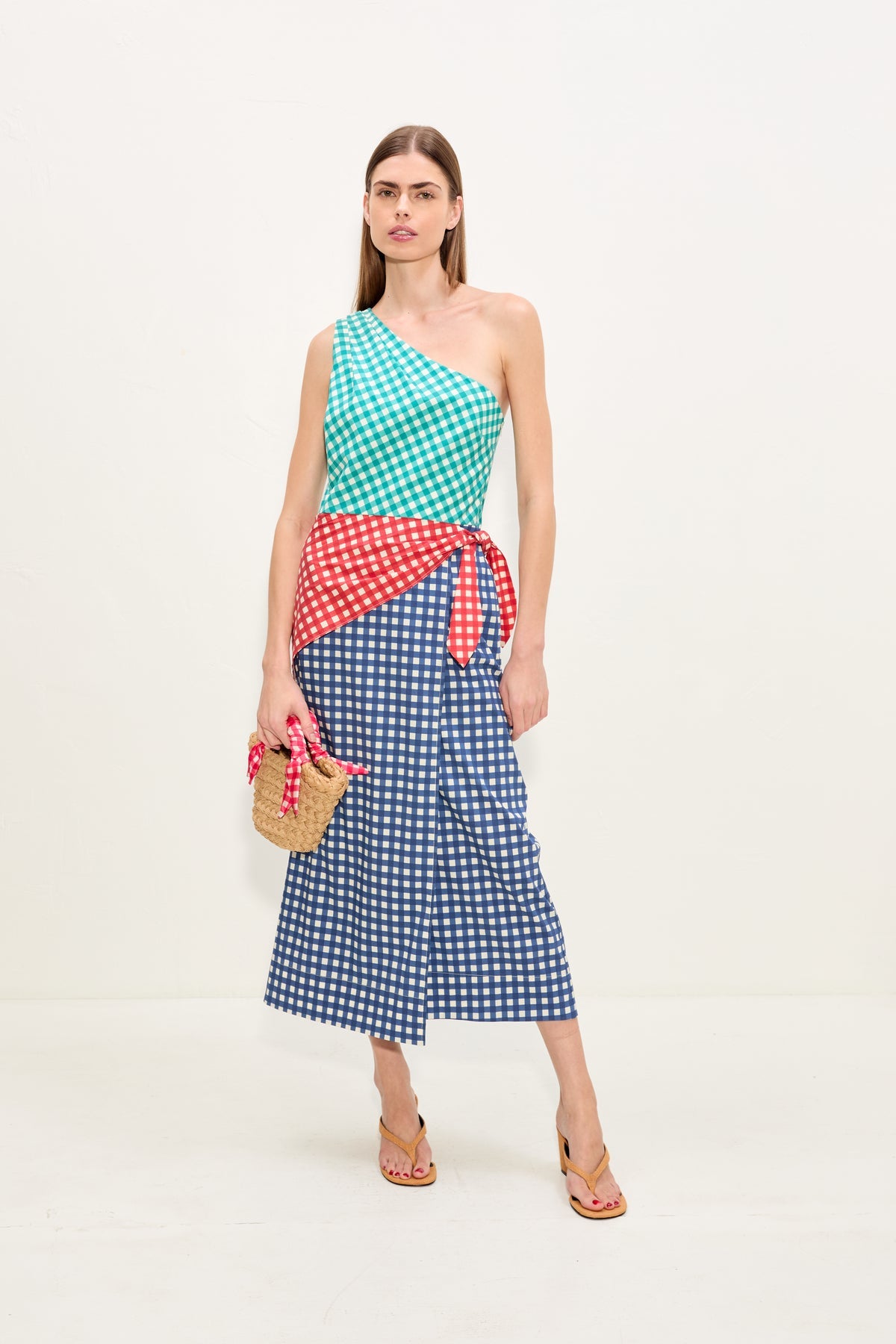 Belem Poplin Midi Dress | Simon Miller Teal Gingham Multi