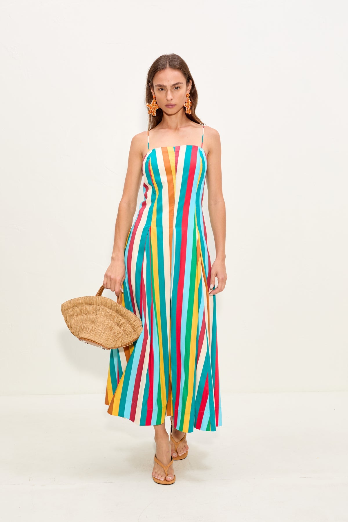 Astrid Poplin Dress | Simon Miller Vibrant Multi Stripe
