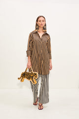 Kena Poplin Dress | Simon Miller Black/Tan Stripe