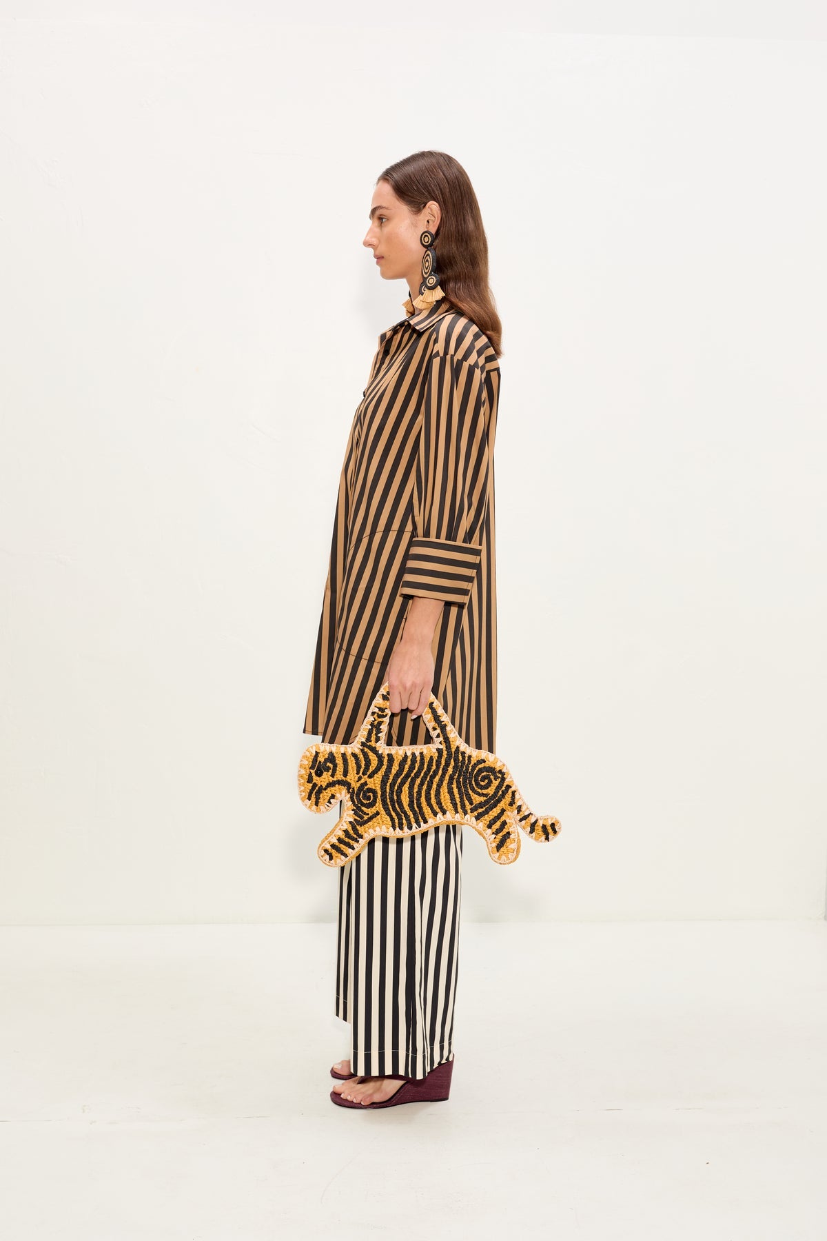 Kena Poplin Dress | Simon Miller Black/Tan Stripe