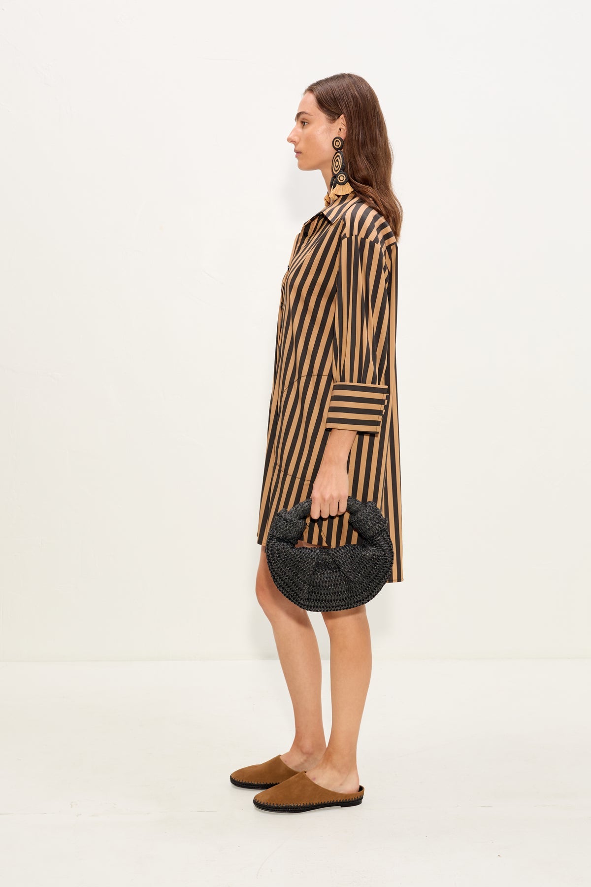 Kena Poplin Dress | Simon Miller Black/Tan Stripe