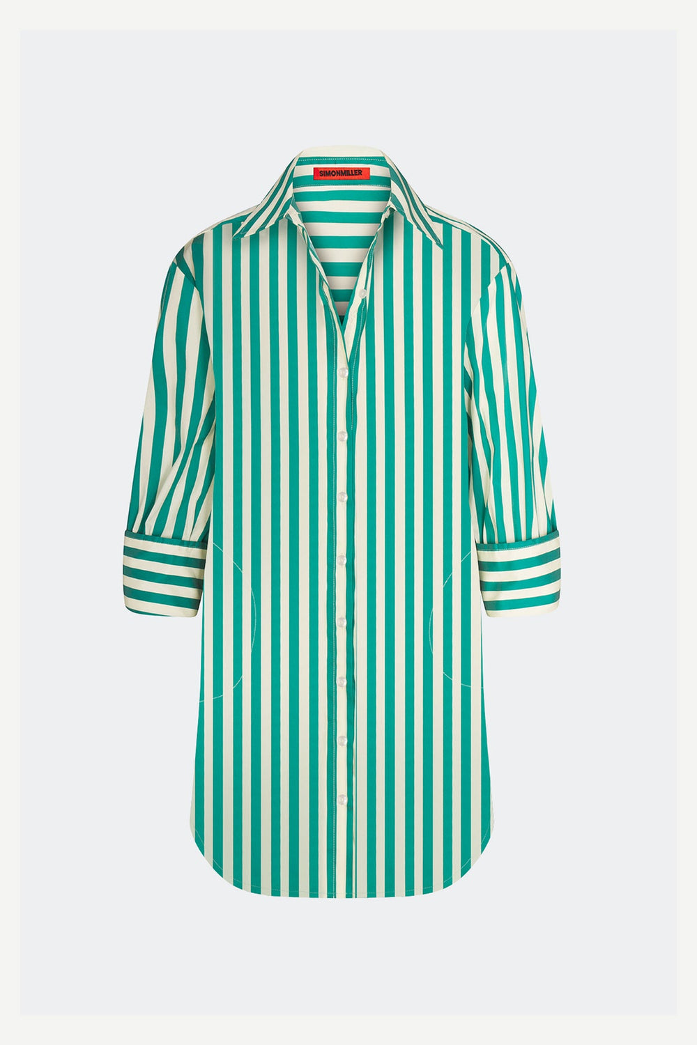 Kena Poplin Dress | Simon Miller Teal/Cream Stripe