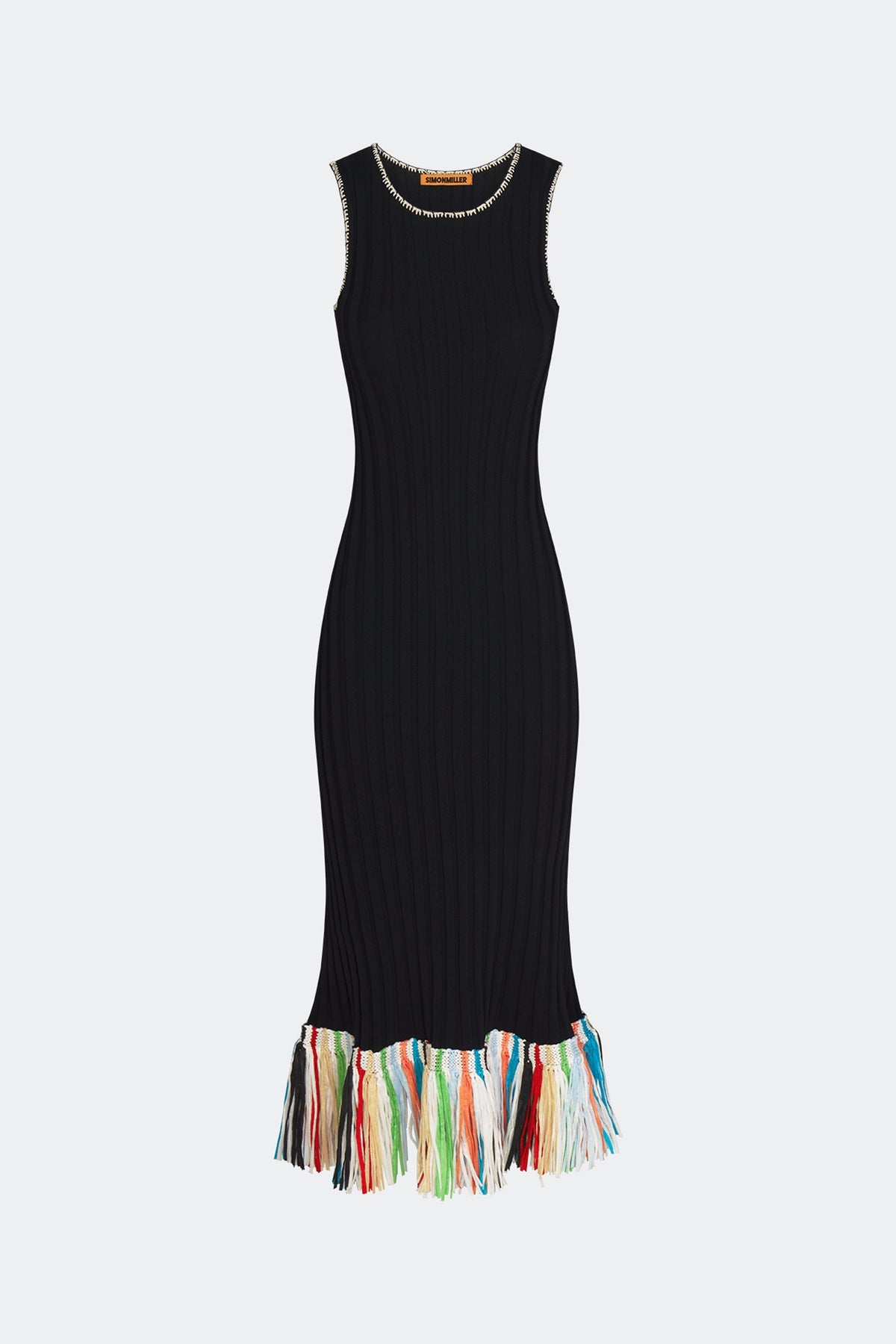 Thea Knit Fringe Dress | Simon Miller Black Multi