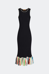 Thea Knit Fringe Dress | Simon Miller Black Multi
