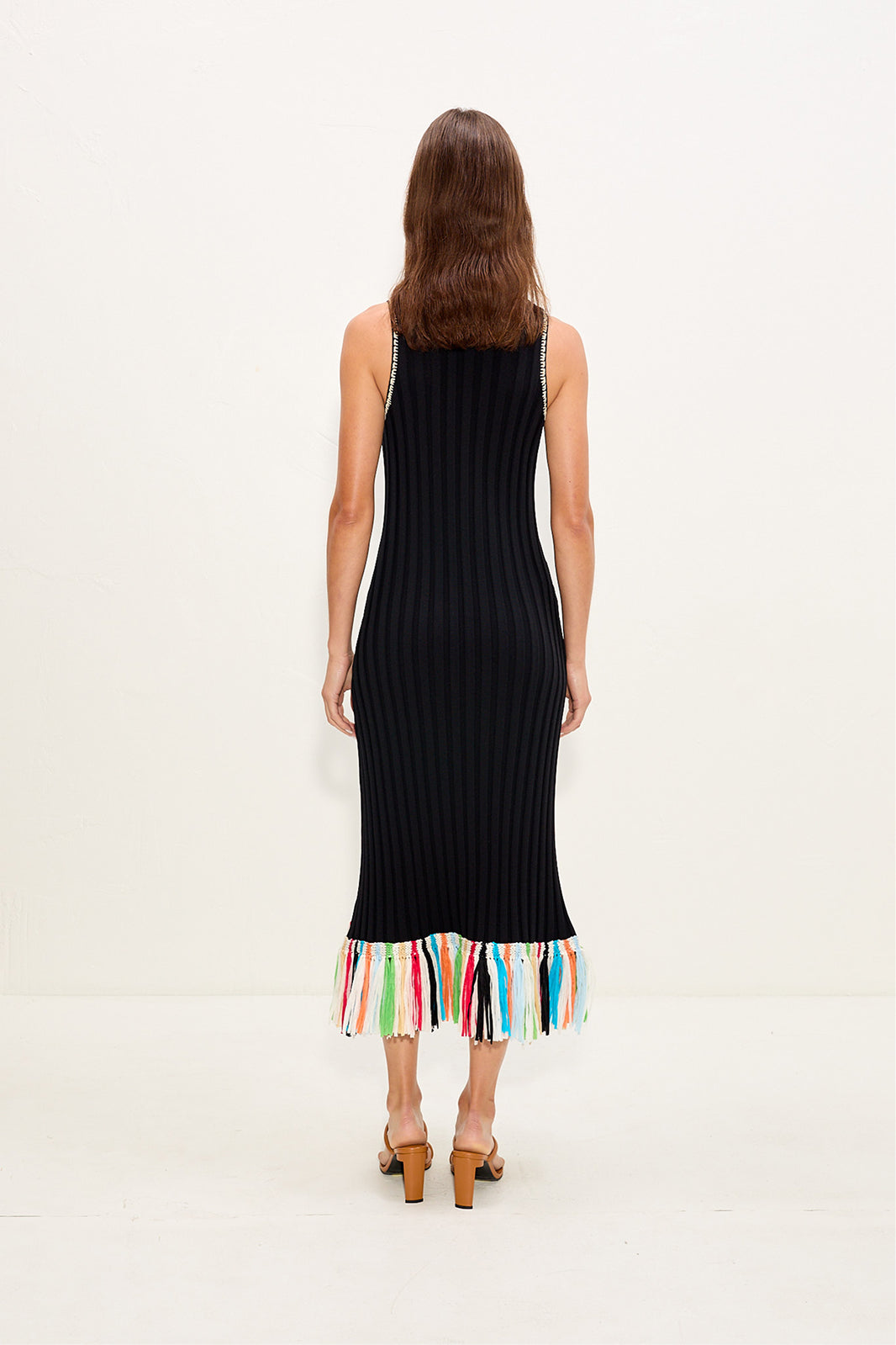 Thea Knit Fringe Dress | Simon Miller Black Multi