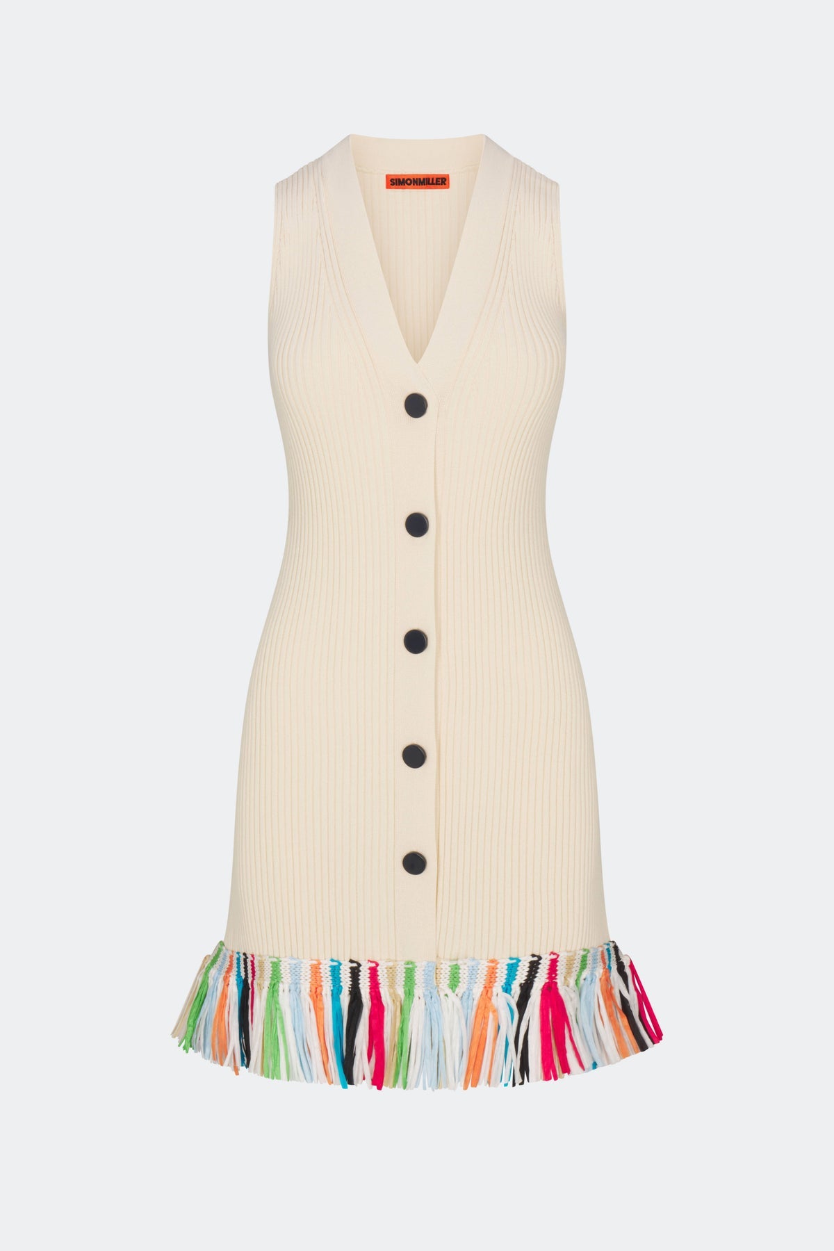 Maven Knit Fringe Mini Dress | Simon Miller Ecru Multi