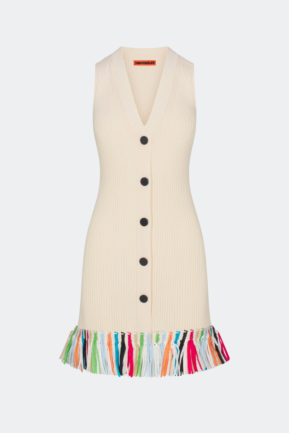 Maven Knit Fringe Mini Dress | Simon Miller Ecru Multi