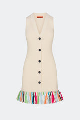 Maven Knit Fringe Mini Dress | Simon Miller Ecru Multi