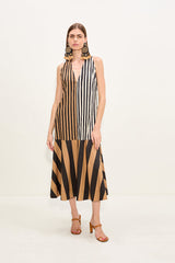 Celeste Poplin Dress | Simon Miller Black/Tan Stripe Combo