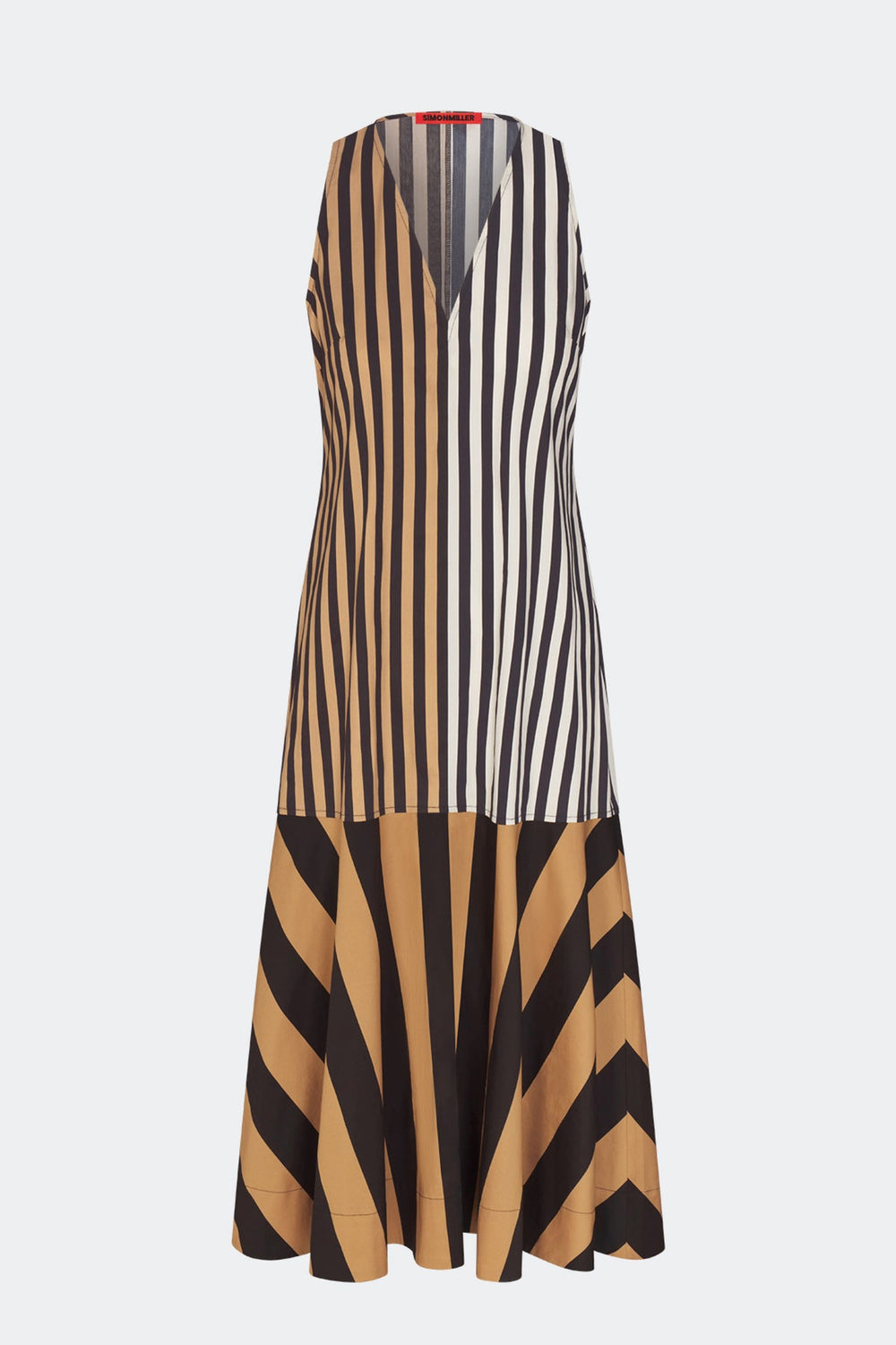 Celeste Poplin Dress | Simon Miller Black/Tan Stripe Combo