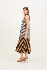 Celeste Poplin Dress | Simon Miller Black/Tan Stripe Combo