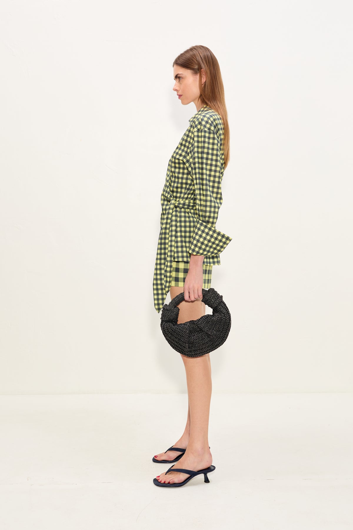 Anya Poplin Wrap Top | Simon Miller Peridot/Ebony Gingham