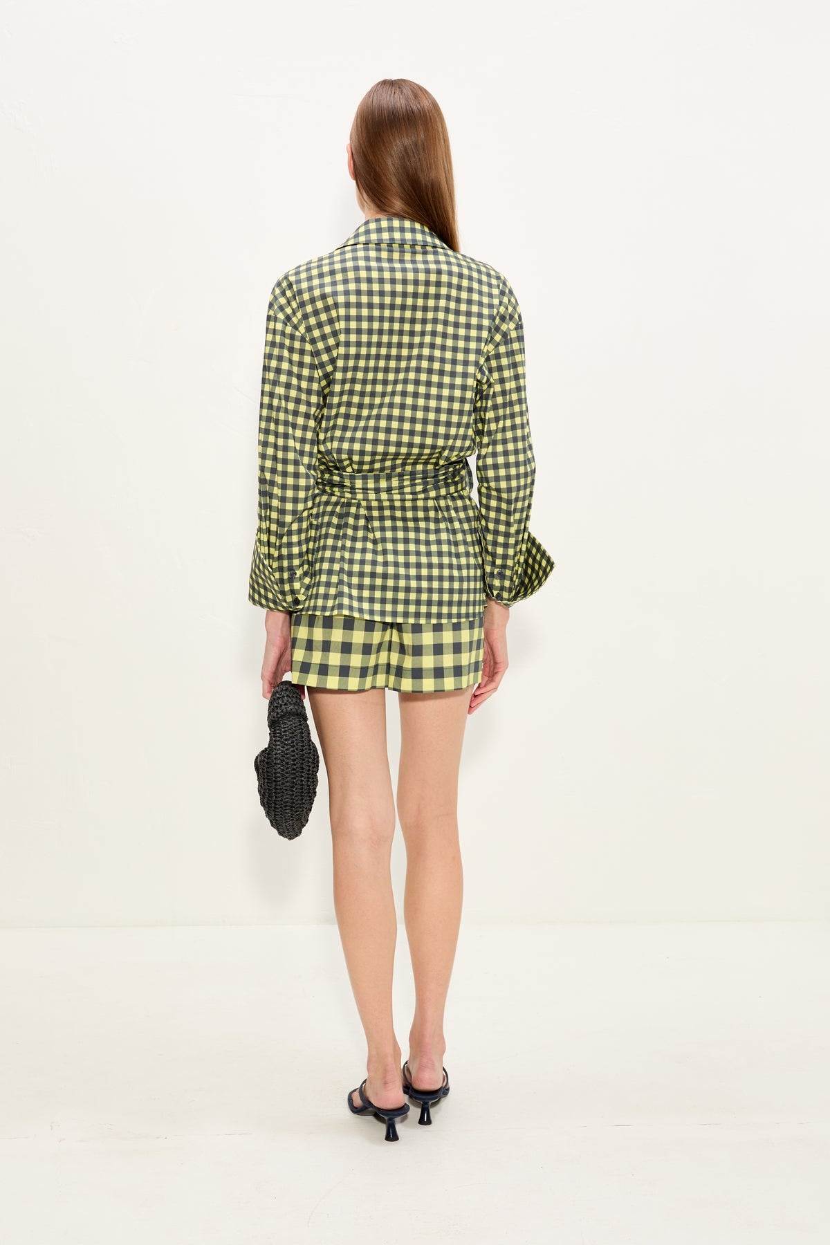 Anya Poplin Wrap Top | Simon Miller Peridot/Ebony Gingham