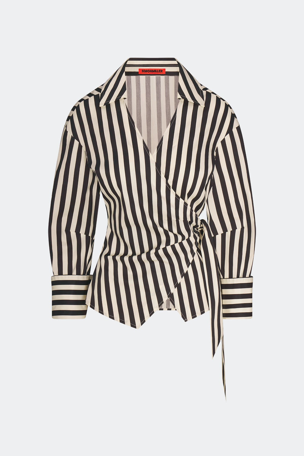 Anya Poplin Wrap Top | Simon Miller Black/White Stripe