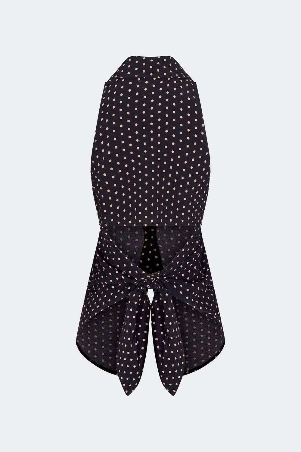 Loch Sleeveless Crepe Button Up | Simon Miller Black/Tan Polka Dot