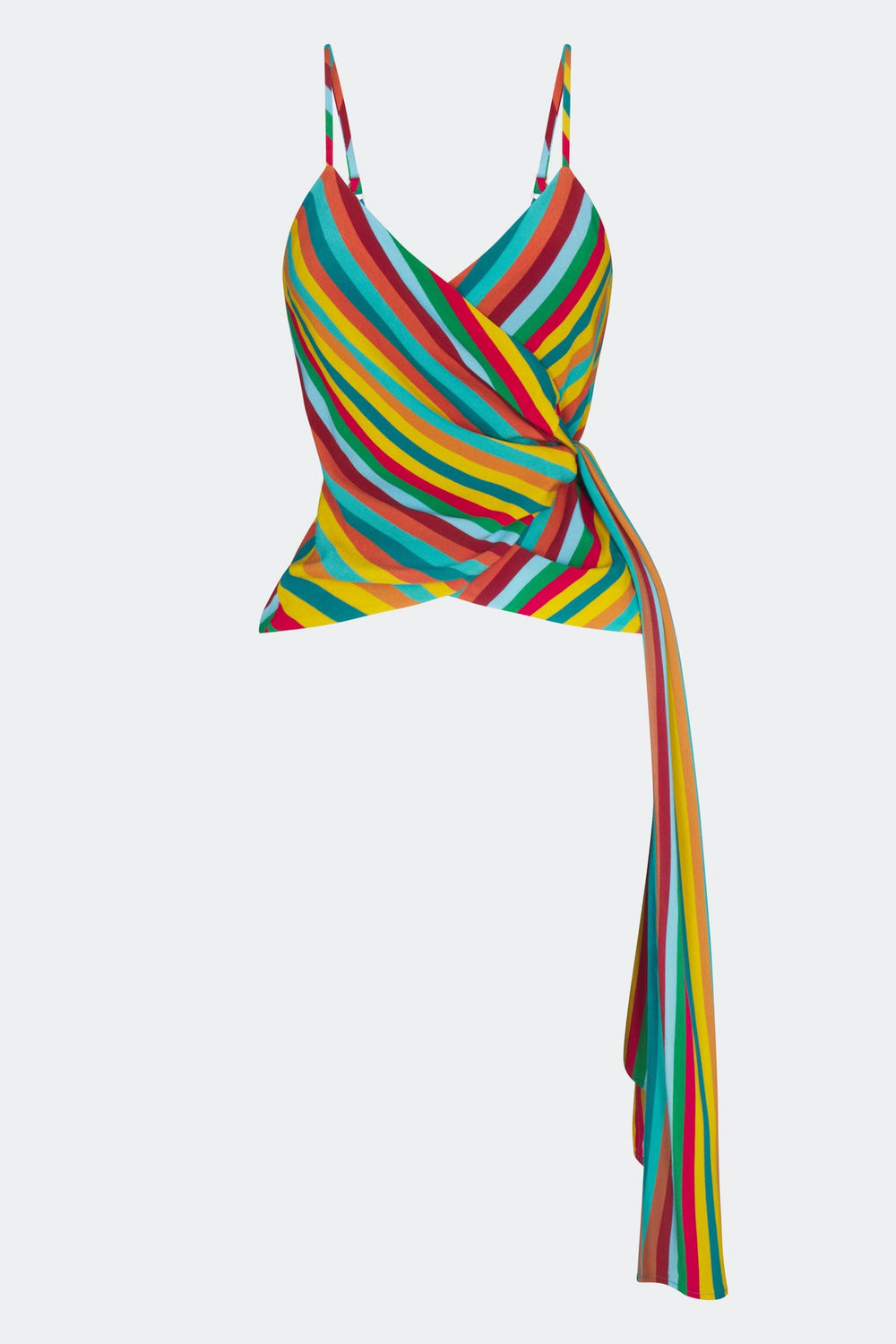 Marlowe Crepe Tie Tank | Simon Miller Vibrant Multi Stripe
