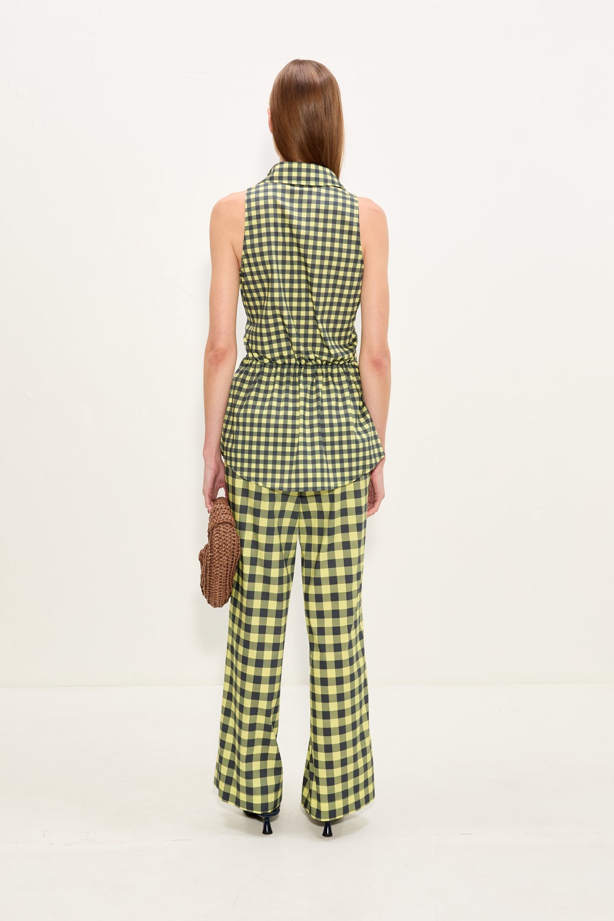 Inna Sleeveless Poplin Top | Simon Miller Peridot/Ebony Gingham