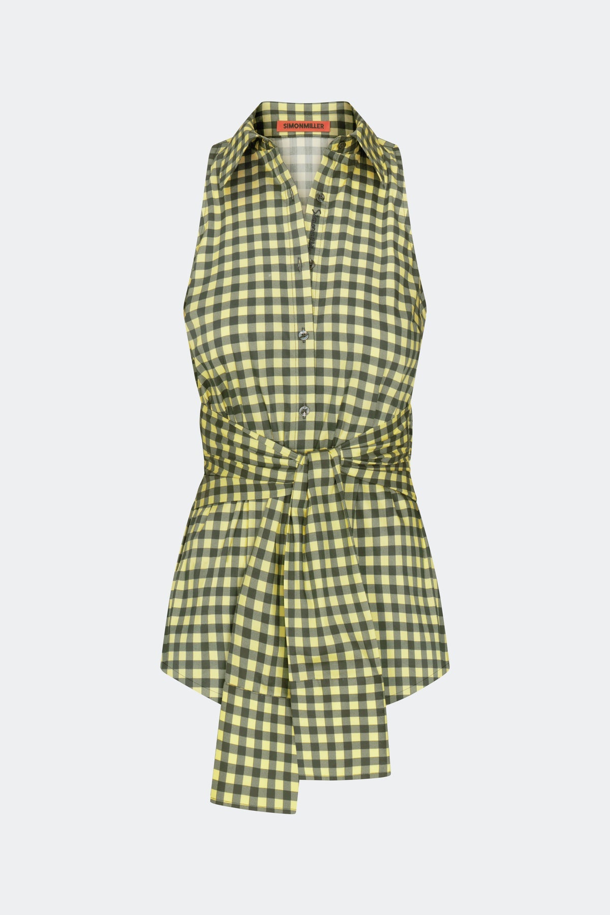 Inna Sleeveless Poplin Top | Simon Miller Peridot/Ebony Gingham