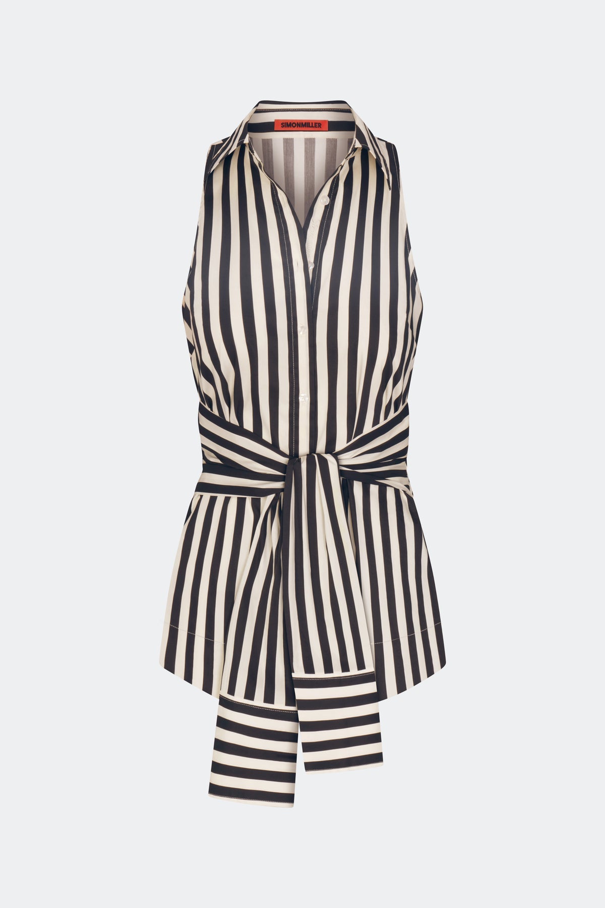 Inna Sleeveless Poplin Top | Simon Miller Black/White Stripe