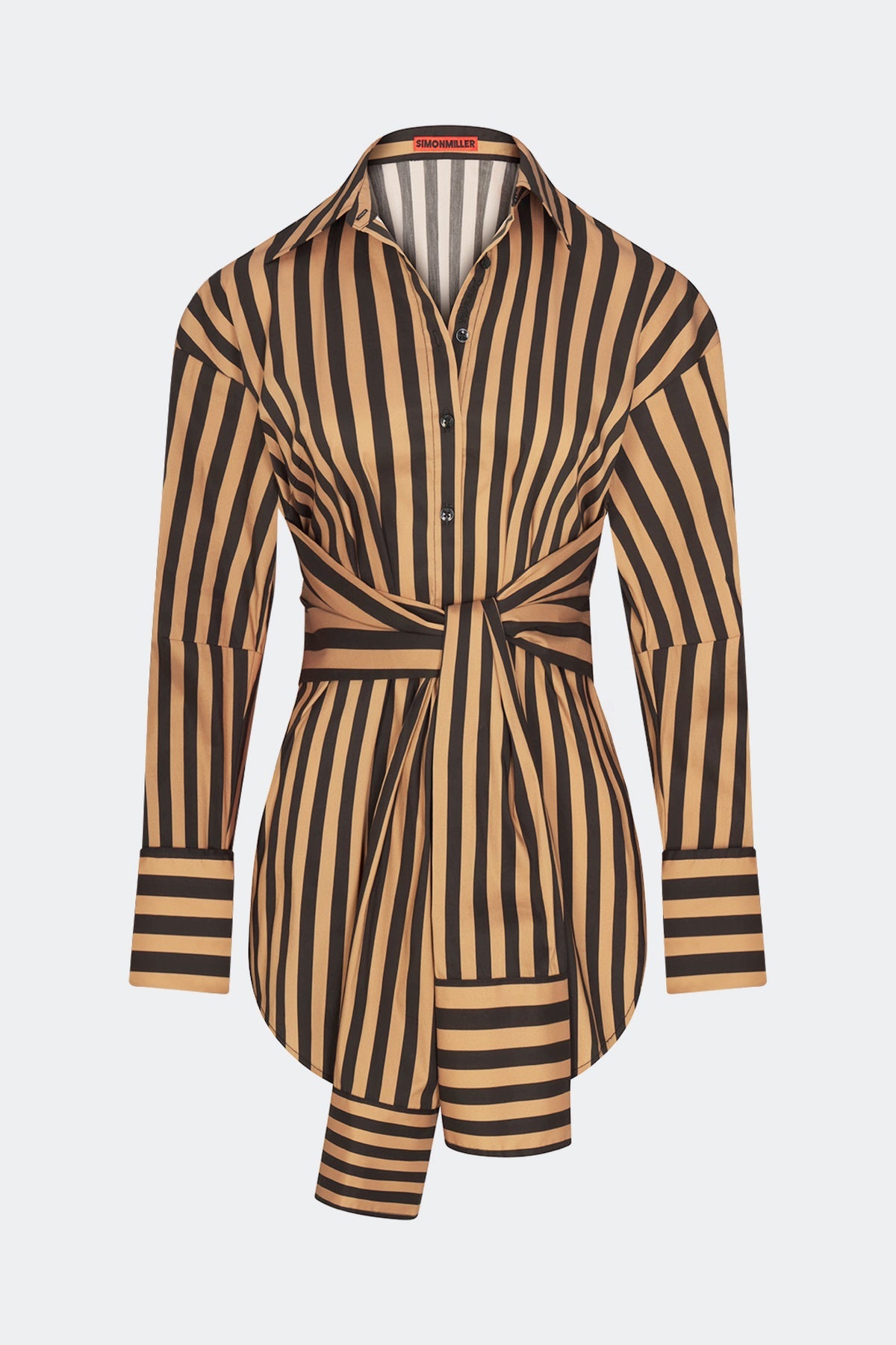 Inna Poplin Top | Simon Miller Black/Tan Stripe