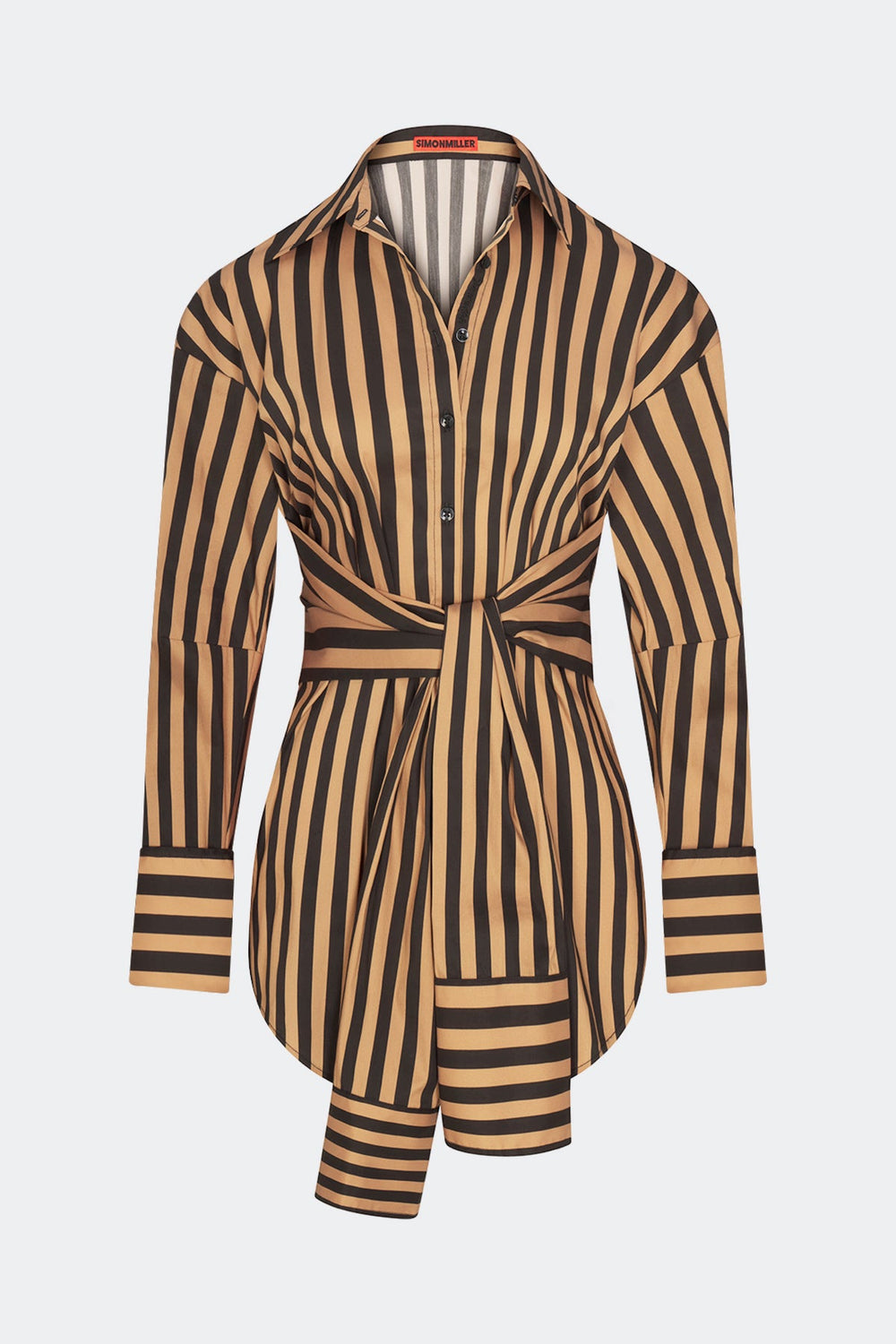 Inna Poplin Top | Simon Miller Black/Tan Stripe